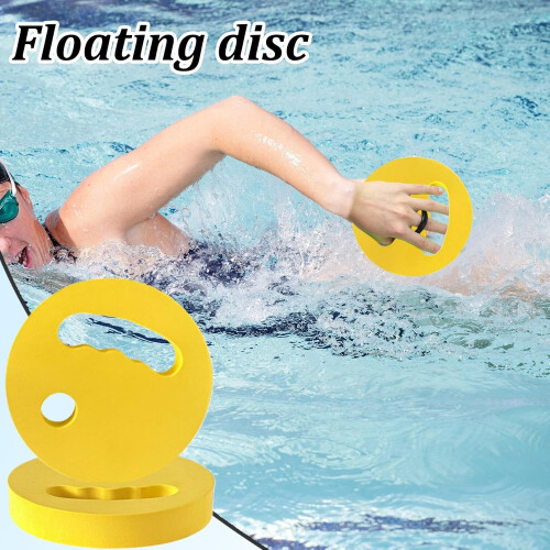 Water Exercise Discs, 2 x Eva Aqua Training Discs, Floating Design, Ergonomic Grip, Yellow 1