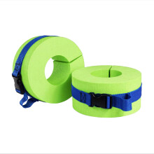 2 Pairs Foam Float Bands Water Aerobics Swimming Ring Aquatic Cuffs Green Knuckles Arms Belt Swim Cuff with Quick Release Buckle for Swimming Fitness