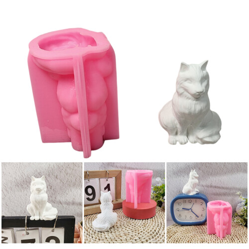 Moule de bougie de chats 3D, moules en Silicone faits à la main, 1