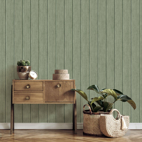 Fine Decor Fine Decor Painted Wood Panel Green Wallpaper Paste The Paper Washable Plank 2
