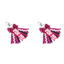 Porte-clés colorés de pom-pom girl en polyester, nœuds-Style 10