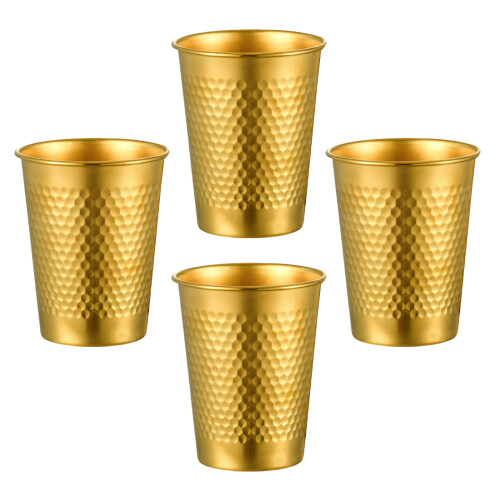 4pcs Stainless Steel Tumblers Set Stackable Beer Cup for-260ml