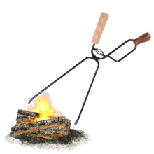 Fire Tongs, 18 Inch Wood Gripper, Camping Fireplace Tool for Campfire, Fire Pit Outdoor Indoor