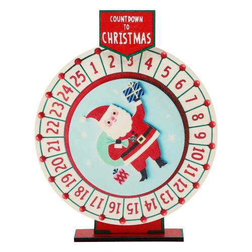 Ξύλινο Ημερολόγιο Advent για τα Χριστούγεννα, μοναδικό σχέδιο κόκκινου πικάπ με 1