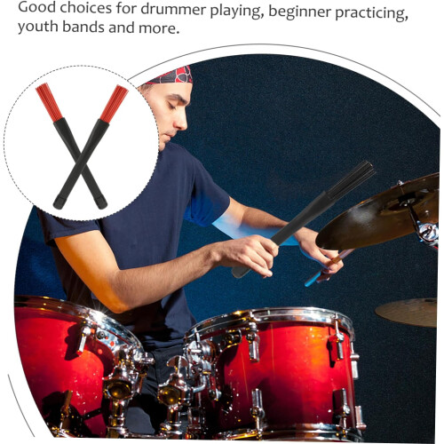 Drum Brushes Set of 2 Extendable Wire Jazz Drumsticks with AntiSlip Grip for Beginner Practice 2