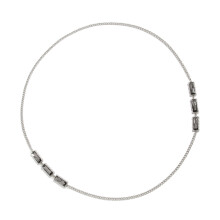 Comfortable Long Alloy Chain Necklace Adorned Square Black-3