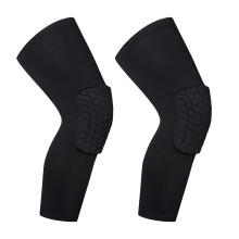Hex Knee Compression Pad Knee Brace Knee Pad Wrestling Orthosis Leg Honeycomb Pad for Volleyball Basketball Adult Youth XXL black
