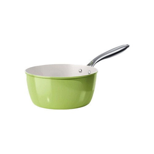 Ceramic Milk Pan NonStick Long Handle Even Heating Saucepan for Home Cooking