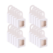 Elegante Weinkartons mit Sichtfenster, Geschenkboxen aus Kraftpapier für Hochzeiten und Partys, stabile Faltboxen mit Sichtfenster für