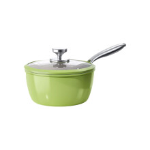 Ceramic Milk Pan with Glass Lid, NonStick Surface, Ergonomic Handle, Fast Heat Conduction