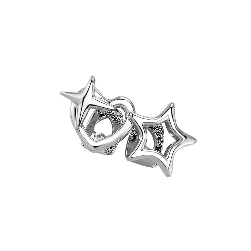 Silver Hollow Star Shape Fang Grillzs Copper Body Jewelry