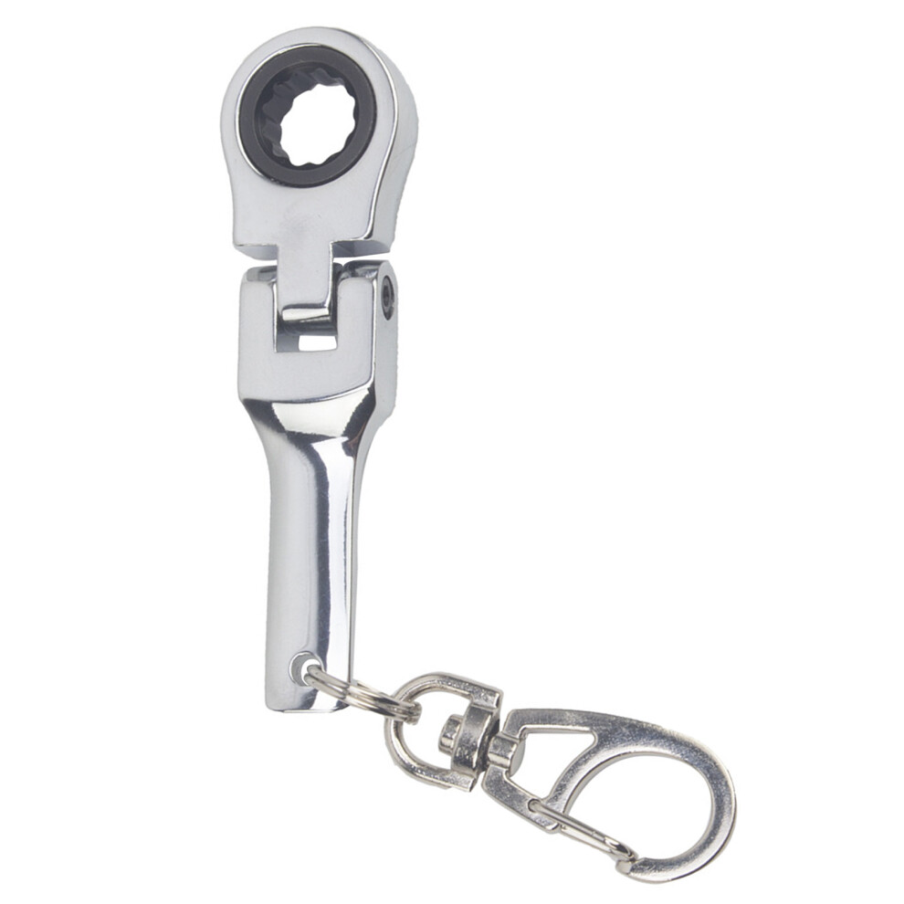 Ratchet Spanner Portable Wrench With Keychain 180-M Silver 7696001062111