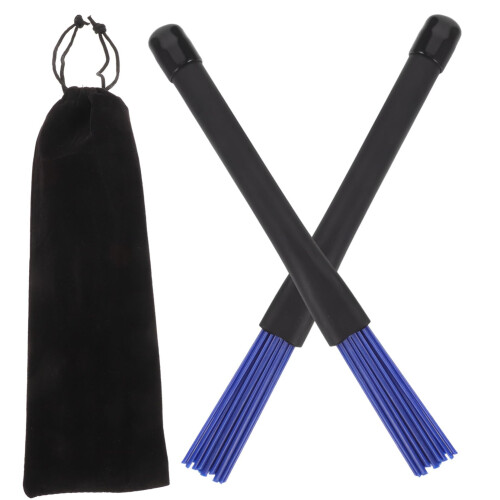 Retractable Nylon Drum Brushes Set for Jazz Percussion with Storage Bag for Beginners