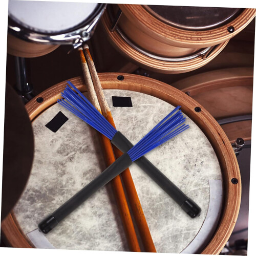 Retractable Nylon Drum Brushes Set for Jazz Percussion with Storage Bag for Beginners 1