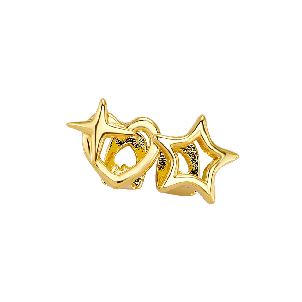 Gold Trendy Hip Hop Dental Fangs Hollow Star Shape Copper Body