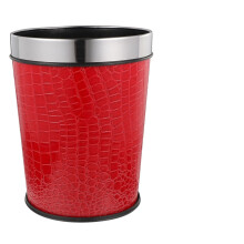 Retro Plastic Trash Can with Compact SpaceSaving Design for Bathroom Bedroom Kitchen and Office