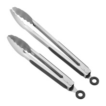 Pinze da cucina nere in acciaio inox, set da 2 - Realizzate con materiali per uso alimentare, garantiscono una cottura sicura grazie al design