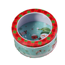 Christmas Biscuit Tin Set of 2 with Airtight Freshness Seal, Round Metal Cake Storage Tins