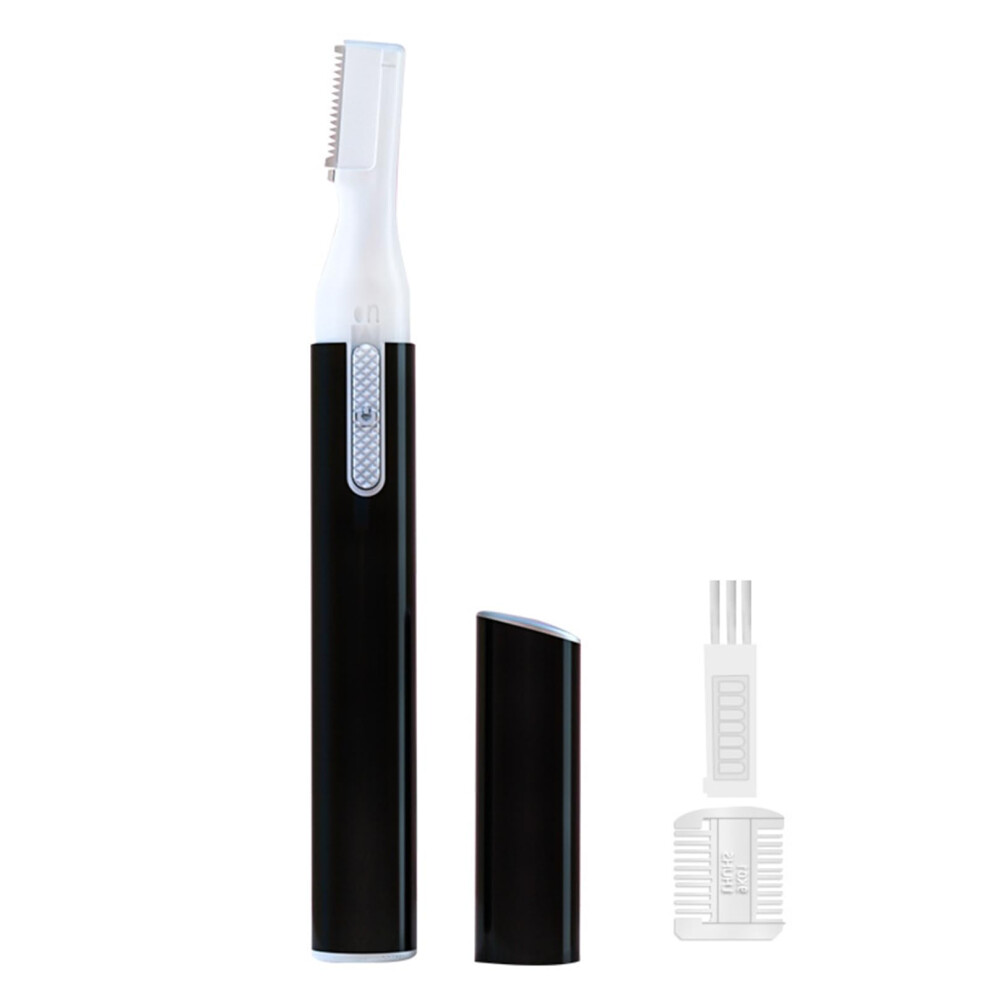 Black Rechargeable Facial Hair Remover For Women Painless Eyebrow Trimmer And Face Shaver