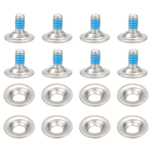 8 pieces/sets snowboard binding screws set, snowboard mounting screws with snowboard screw washers, solid ski accessories