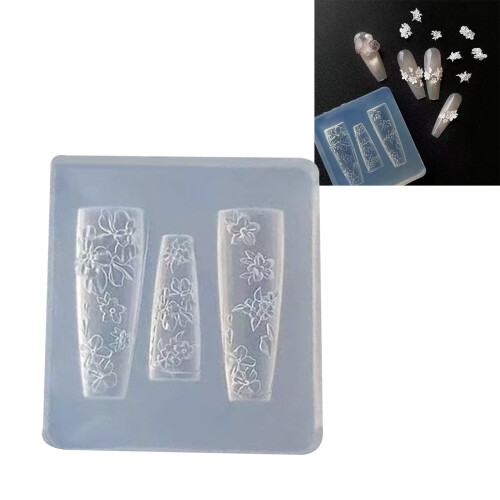 Reusable Silicone Nail Art Template Mold Feature Intricate 1