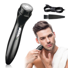 Mini USB Rechargeable Electric Shaver, Pocket Size Beard Trimmer for Wet and Dry Use, Black