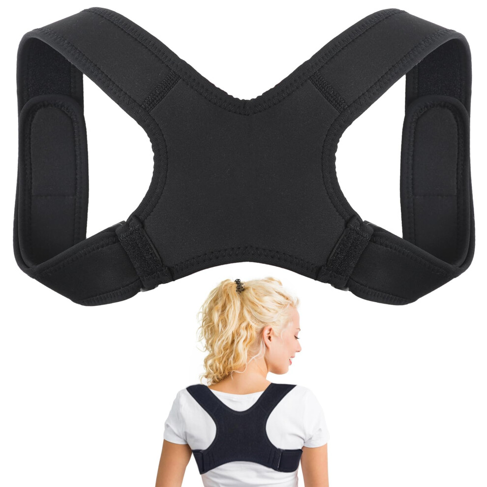 Posture Corrector for Men and Women, Invisible Back Shoulder Brace, Straight Back Support  Black
