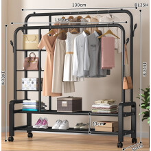 Robuste Kleiderstange mit verstellbarer Länge, vielseitig einsetzbar für Schlafzimmer, Balkon, Flur, Kleiderschrank (einfache Montage)