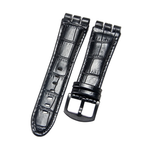 Enhanced Breathability Leather Watch-black black buckle 23mm