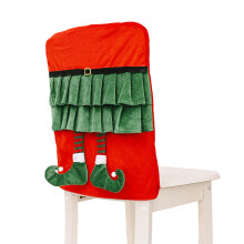 Adornos de madera para árbol de Navidad Fundas para sillas inspiradas en patas de elfo elásticas Fundas para sillas de comedor Protectores de