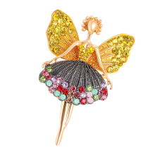 Elegant Ballet Girl Pin With Secure Clasp For Formal-Yellow