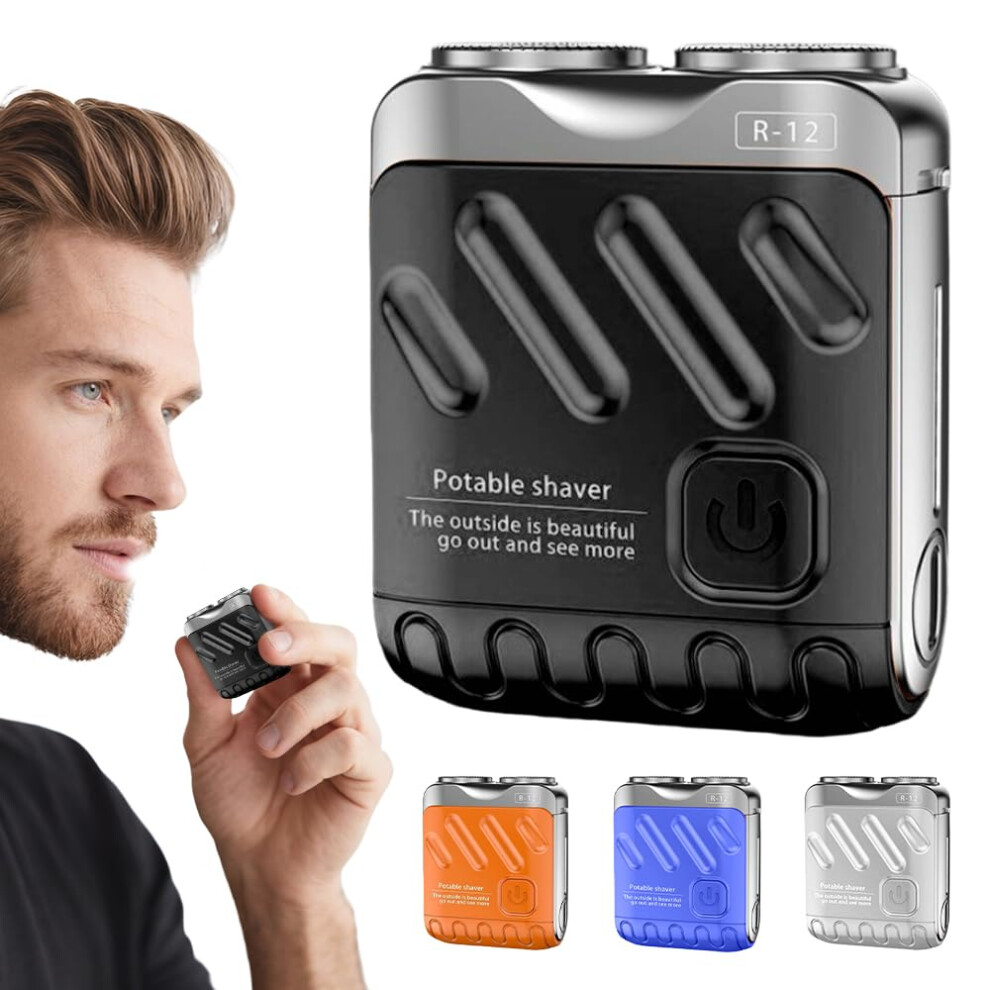 Electric Shaver for Men with Dual Ring Blades, USB Rechargeable Rotary Razor for Travel and Home
