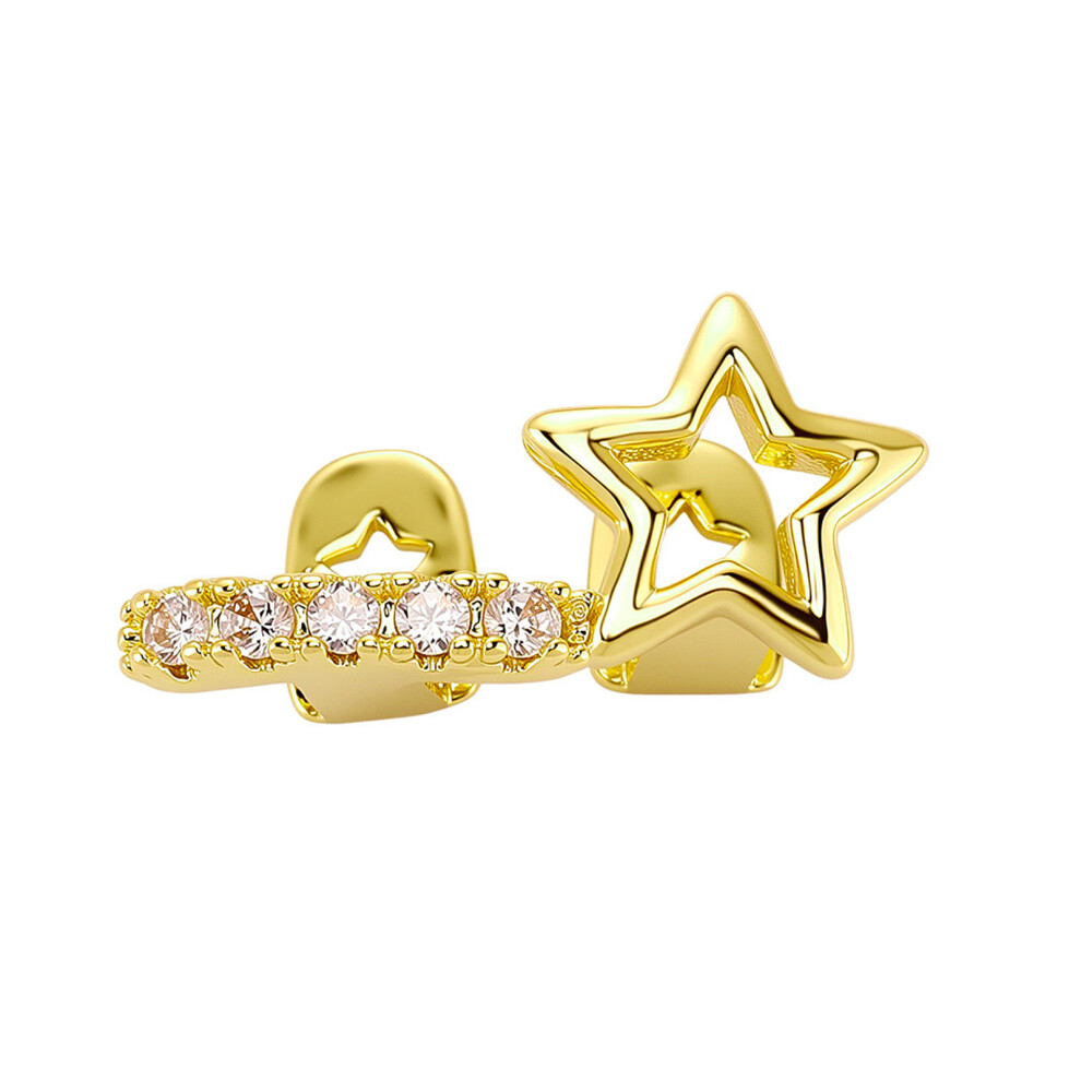 Gold Star Shape Fang Grillzs Copper Body Jewelry Comfortable