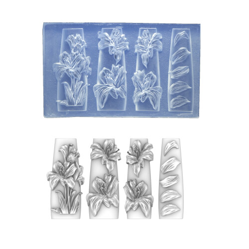 Flexible Nails Mould Flower Theme Nails Art Template-Style 6