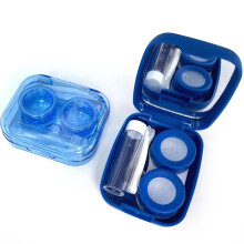 Pack of 2 Contact Lens Travel Case with Mirror, LeakProof Design, Tweezers and Solution Bottle