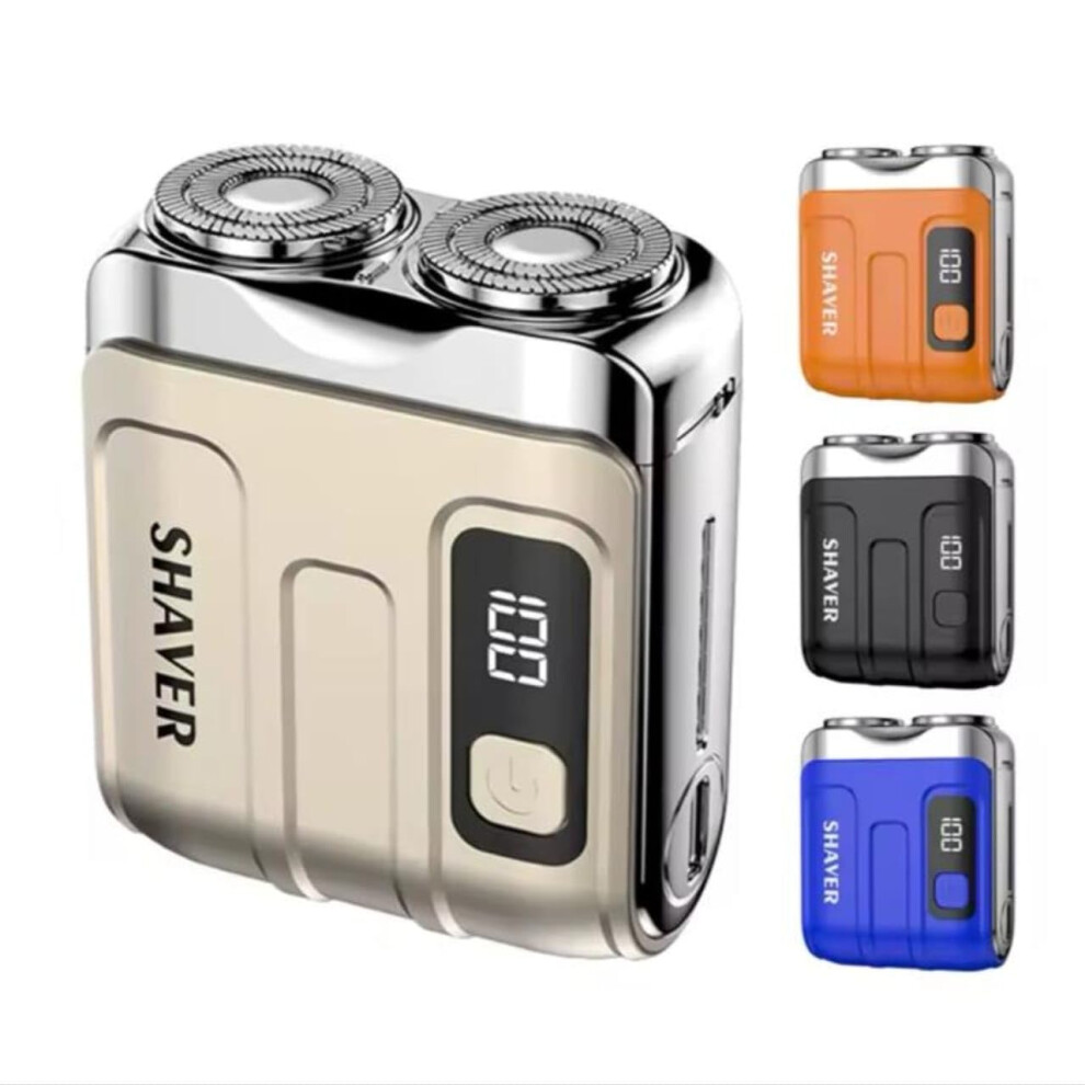 White Electric Shaver Dual Floating Heads Usb Rechargeable Travel Razor With Lcd Battery Display