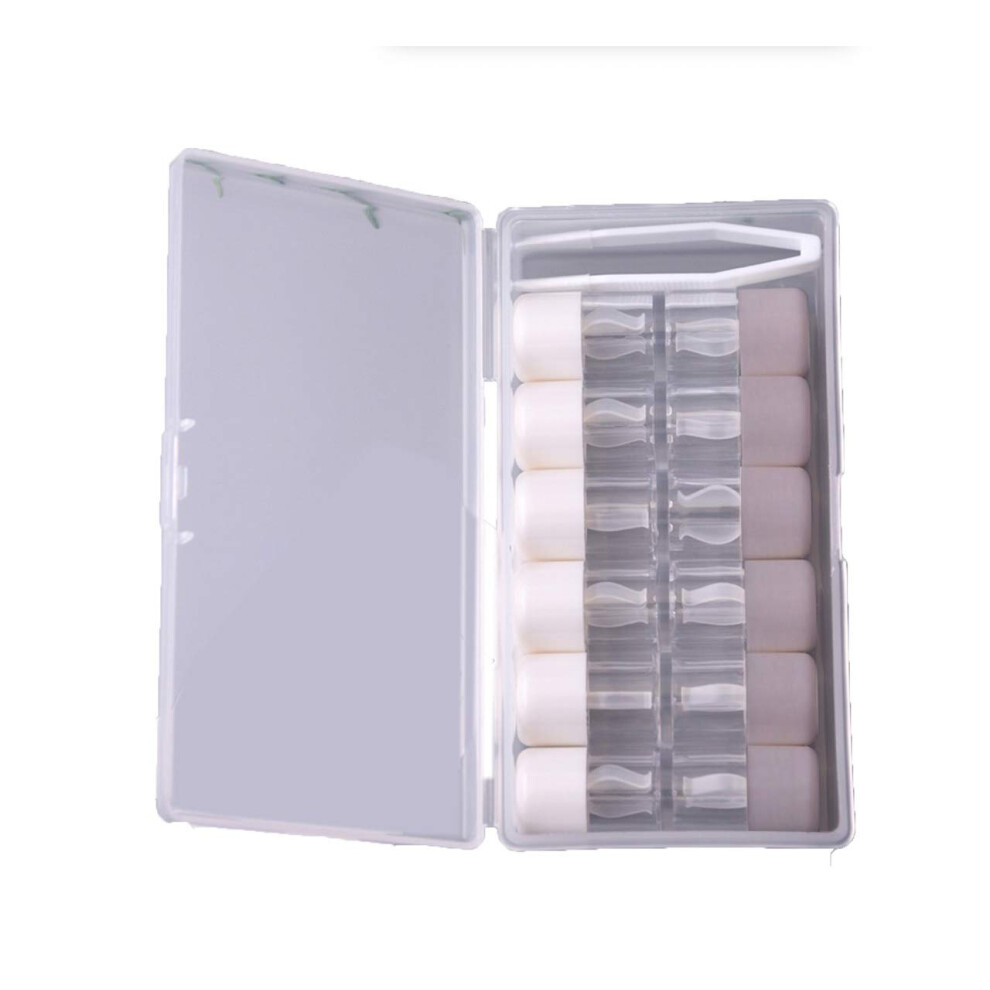 Grey 6Pack Contact Lens Case Travel Kit With Mirror, Leakproof Separate Lens Holders
