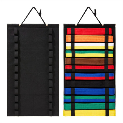Felt Hanging Storage Bag for Taekwondo Belt Wall-Mounted Accessory wit 2