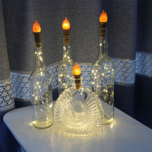 Guirnalda de luces para botellas de vino con interruptor de corcho, reutilizable, para festivales, lazos decorativos, luces para botellas de vino a