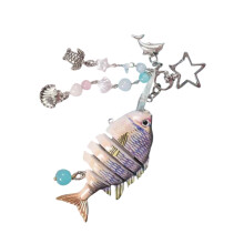 Practical Fish Charm Keychain Fashion Ornament Resin Alloy-Blue