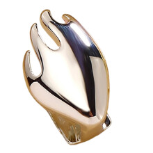Hollow Solid Flame Design Vampires Teeth Grillzs-Silver solid