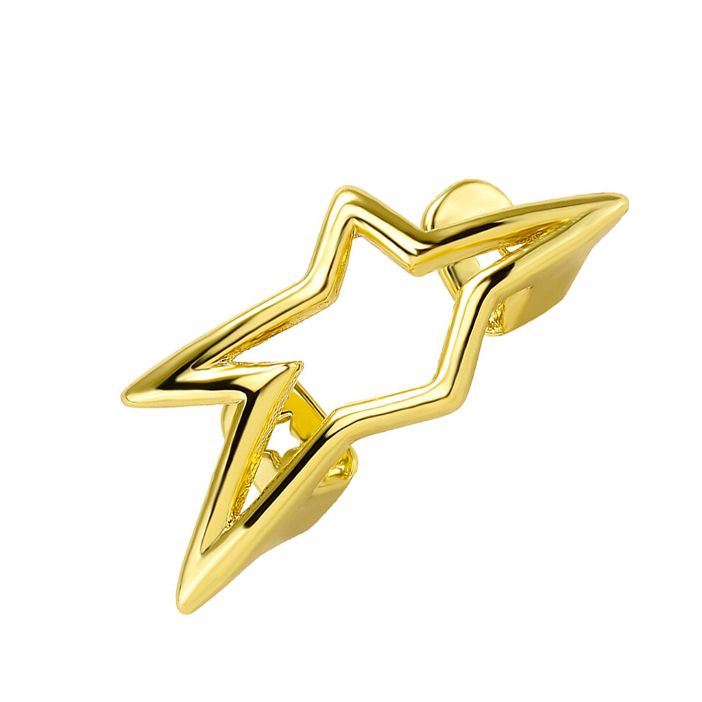 Gold Fashionable Hollow Out Star Dental Grillzs High Polish