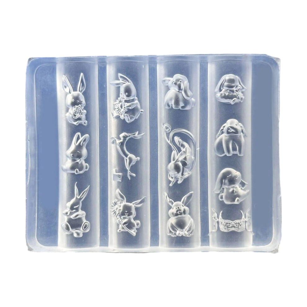 Detailed Rabbit Shaped Silicone Mould for Nail Embroidery-C420