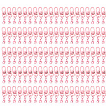 100 Piece Fashionable Rotating Clasp Keyring Buckled-Pink