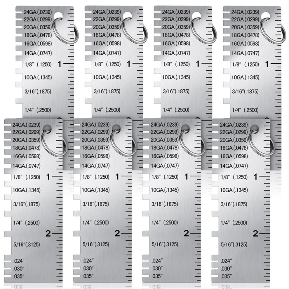 Photos - Tape Measure and Surveyor Tape Metal Sheet Thickness Gauge, 8 Pack Stainless Steel Wire Gauge Size In