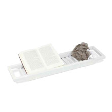 Bathtub Caddy Tray with Adjustable Freestanding Shelf for Storing Bath Accessories (Color2)
