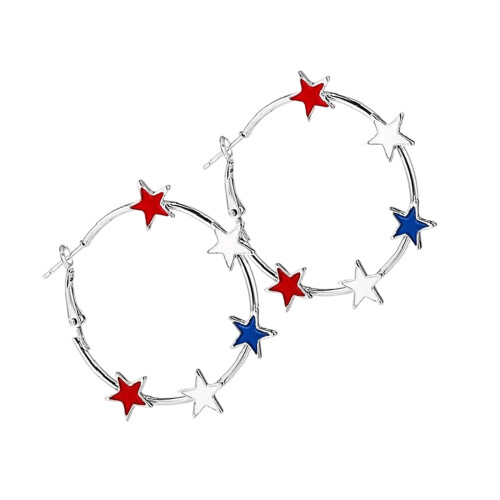 Stylish Pentagon Alloy Ear Hoops Comfortable Portable-Silver