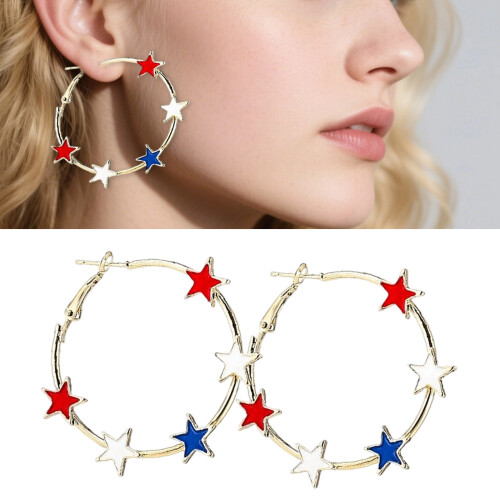 Stylish Pentagon Alloy Ear Hoops Comfortable Portable-Silver 2