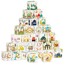 7x7x7cm papieren feesttraktaties, countdown-traktatiedozen,