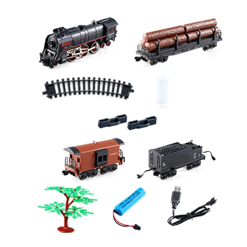 Steam Locomotive, Track, Rechargeable Electric Remote Control Train Se